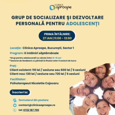 Grup de socializare și dezvoltare personală pentru Adolescenți